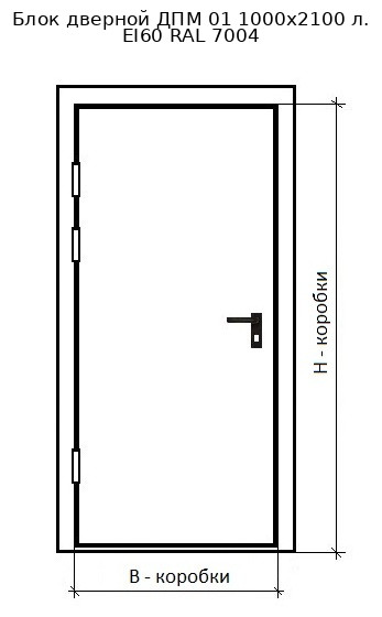 Блок дверной ДПМ 01 1000х2100 л. EI60 RAL 7004